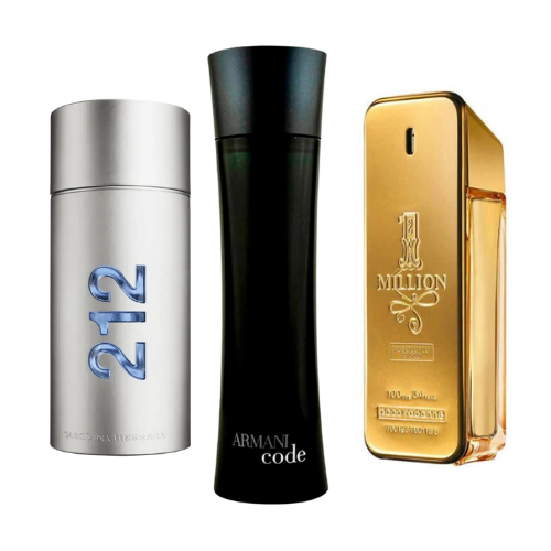 3er-Pack Parfums: 212 MEN NYC, ONE MILLION & ARMANI CODE HOMME – 100 ml