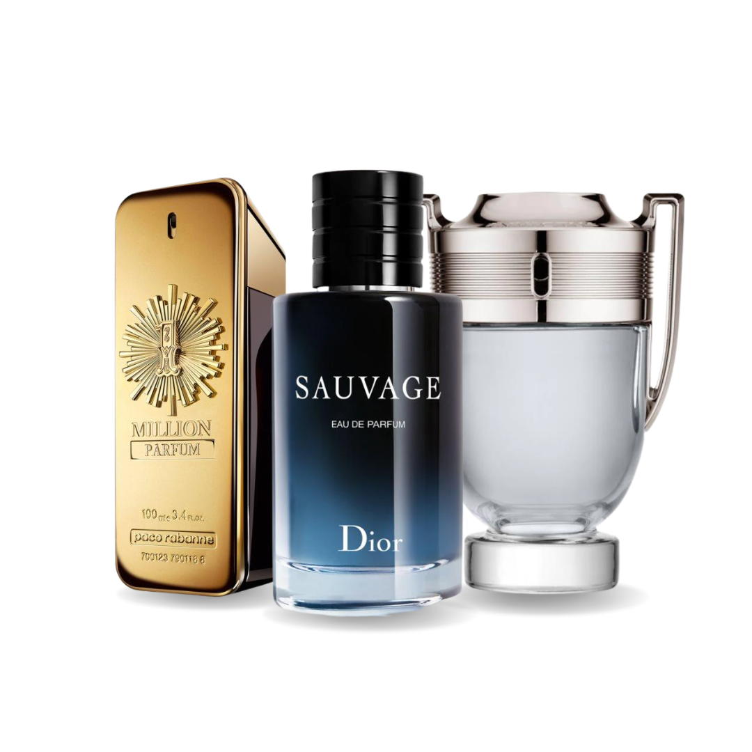 3er-Pack Parfums: ONE MILLION, SAUVAGE & INVICTUS – 100 ml